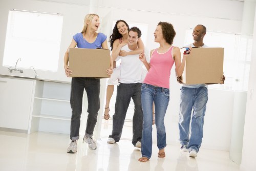 Removal van and moving boxes for an East Dulwich home move