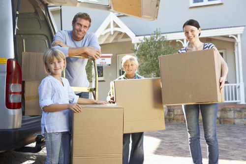 Local moving vehicle helping with furniture transport in East Dulwich