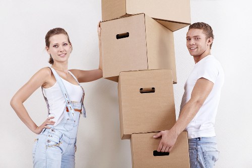 Checklist and packed household items prepared for moving day