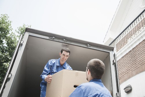 Boxes and household items arranged for a move in East Dulwich