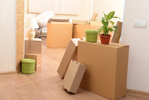 Preparing office items and labels before a commercial move in East Dulwich