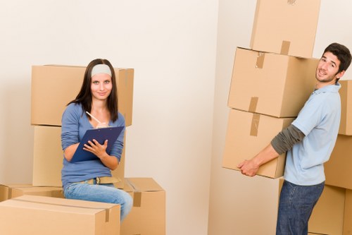 Removal service handling furniture and boxed items on moving day